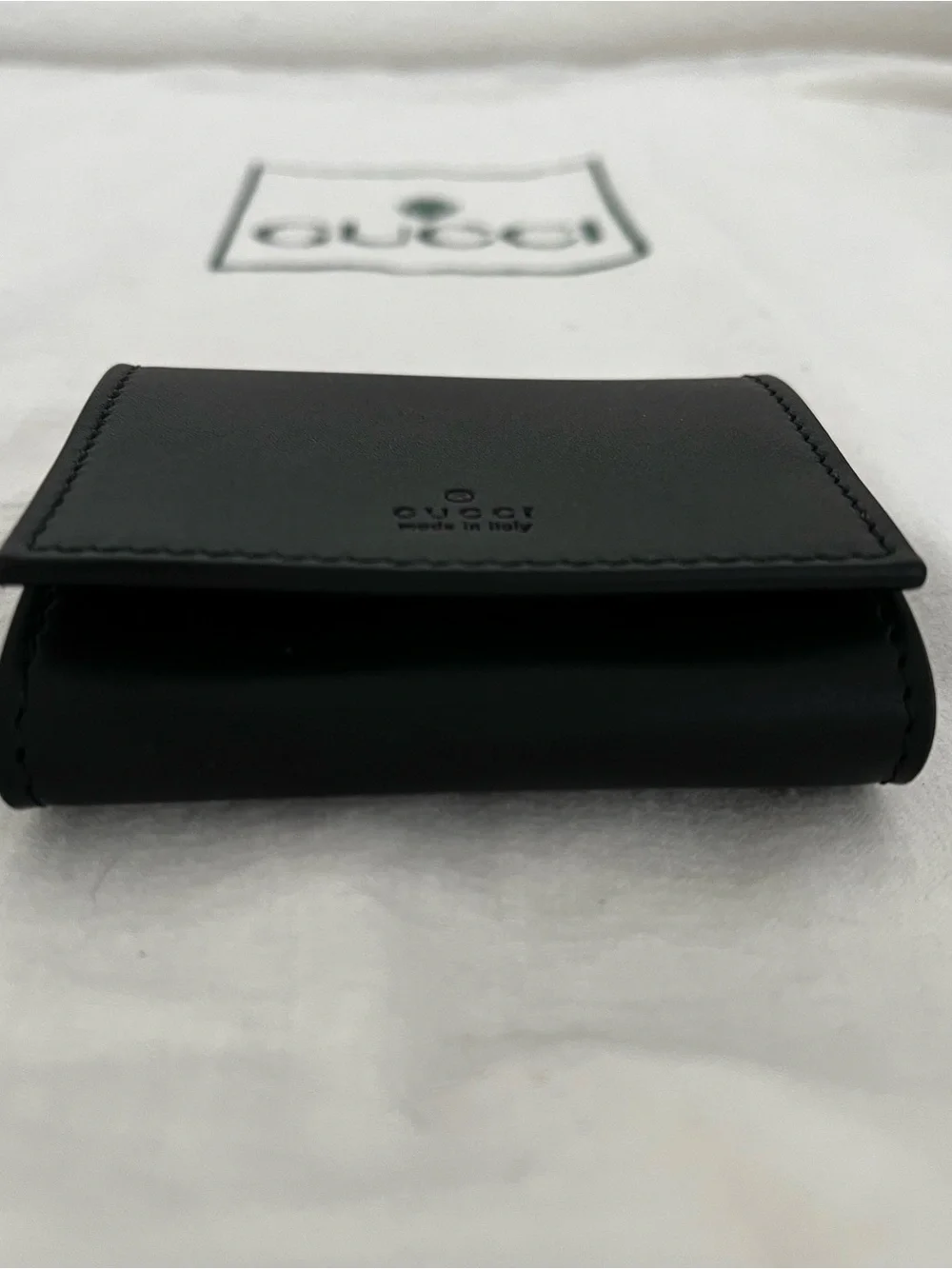 Gucci Blooms Black Leather Green Floral Jewelry AirPod Coin Case BNWB Shop Card